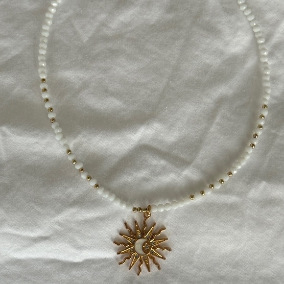 Beaded Necklace with Moon Charm - Picture 8 of 11